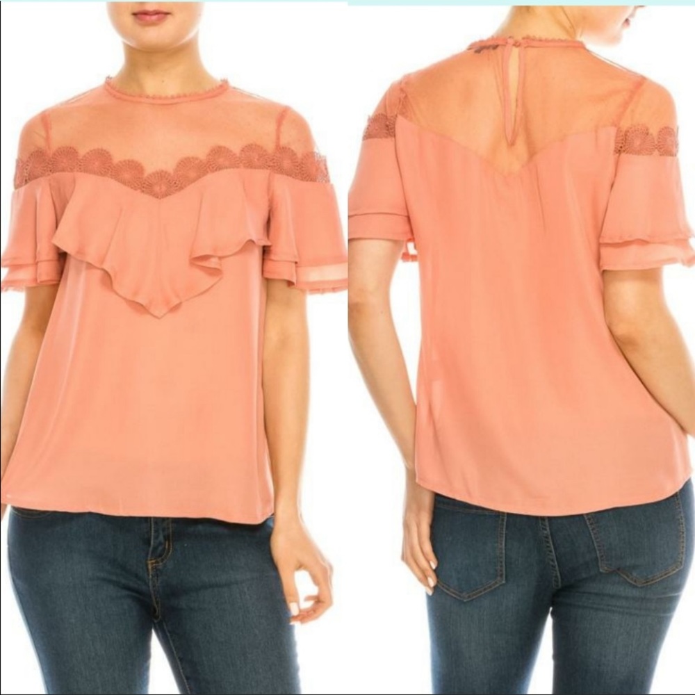 Ruffled Lace Yoke Blouse - Picture 6 of 9